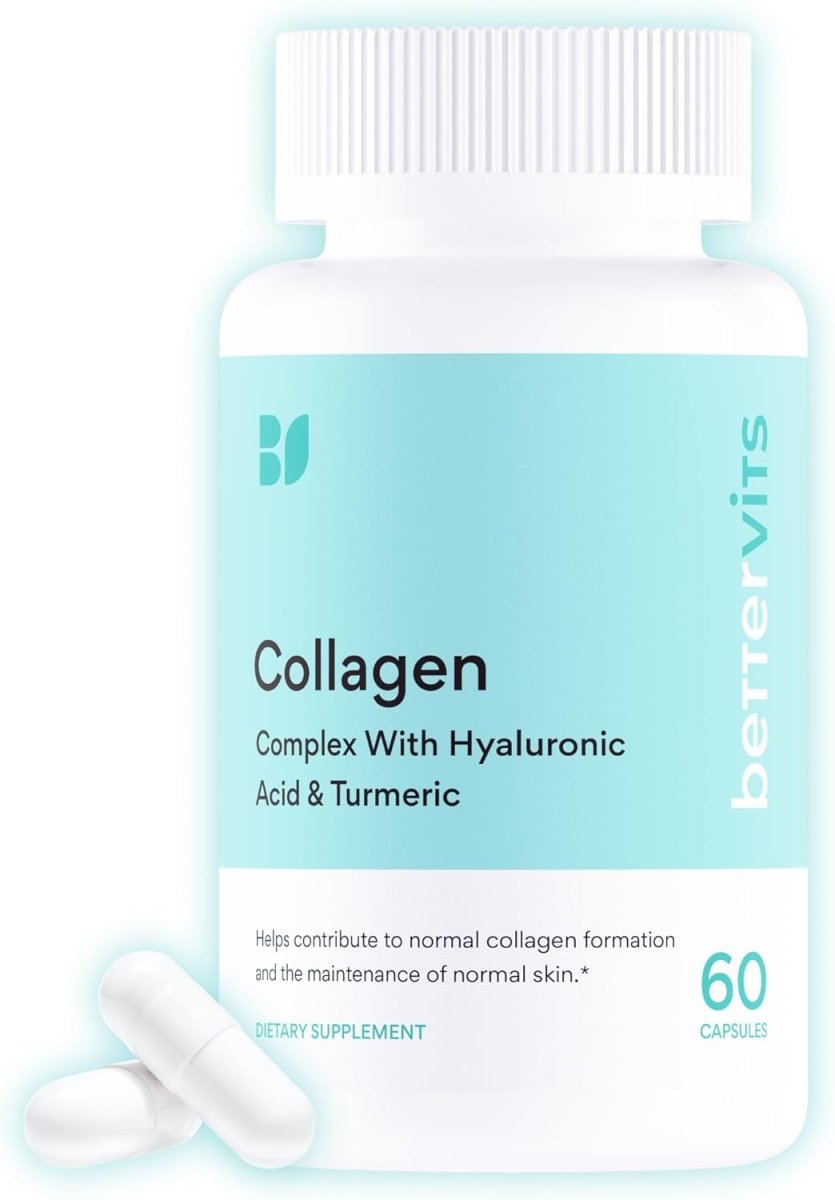 BetterVits Collagen Complex with Hyaluronic Acid & Turmeric 60 Capsules | Skin, Joint & Bone Support fragrance