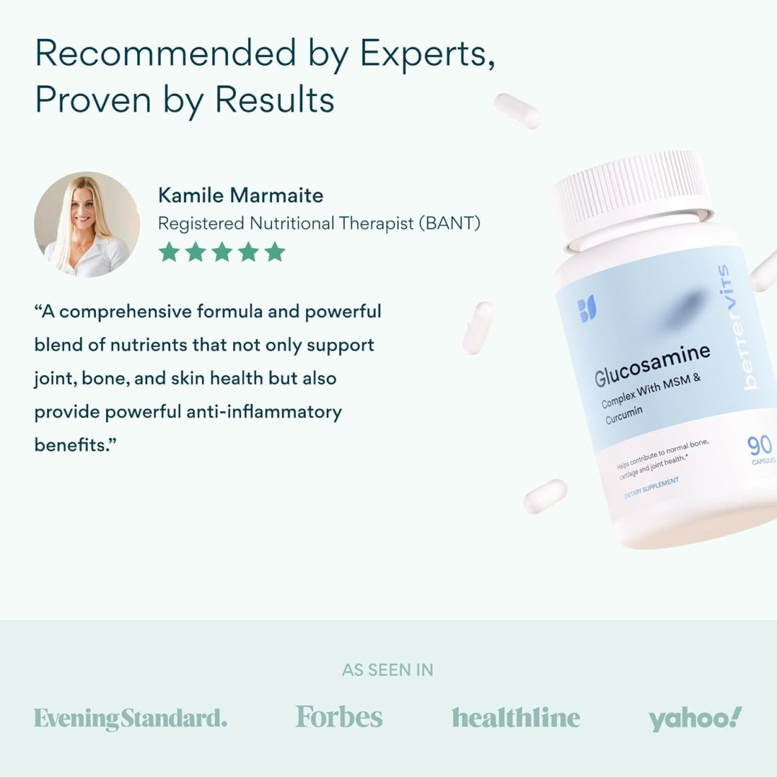 Bettervits Glucosamine Complex with MSM & Turmeric 90 Capsules | Joint Support Supplement fragrance
