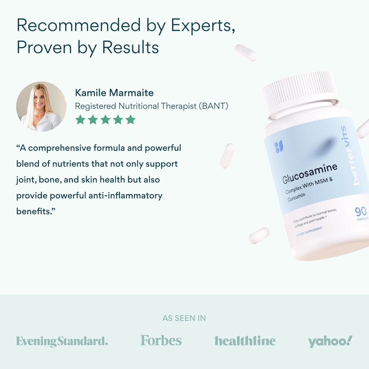 Bettervits Glucosamine Complex with MSM & Turmeric 90 Capsules | Joint Support Supplement fragrance