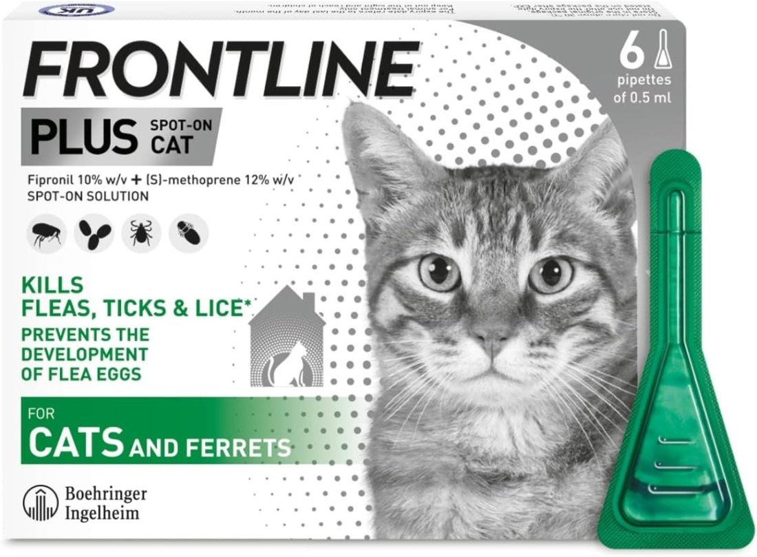 FRONTLINE Plus Flea & Tick Treatment for Cats & Ferrets 6 Pipettes fragrance