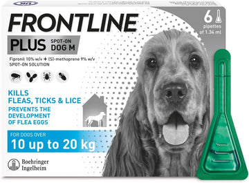FRONTLINE Plus Flea & Tick Treatment for Medium Dogs 10–20kg | 6 Pipettes fragrance