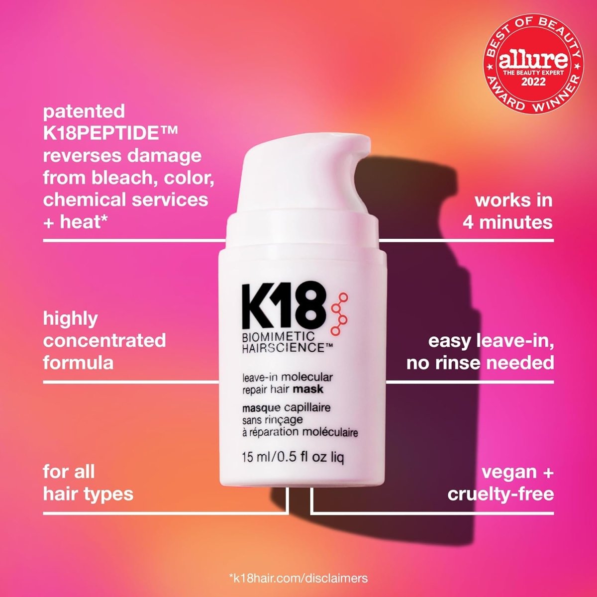 K18 Biomimetic Hairscience Leave-In Molecular Repair Hair Mask 50ml fragrance