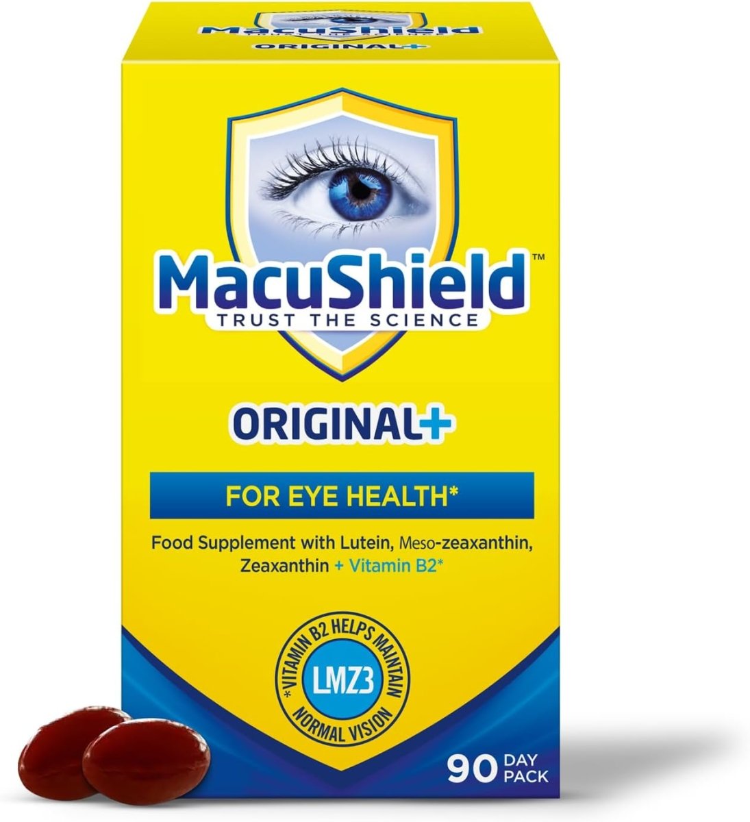 MacuShield Original Plus Eye Health Capsules 90 Day Pack | Daily Vision Support fragrance