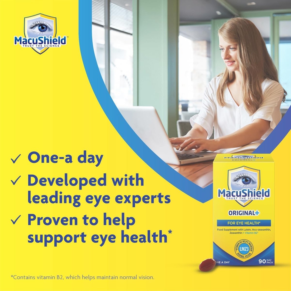 MacuShield Original Plus Eye Health Capsules 90 Day Pack | Daily Vision Support fragrance
