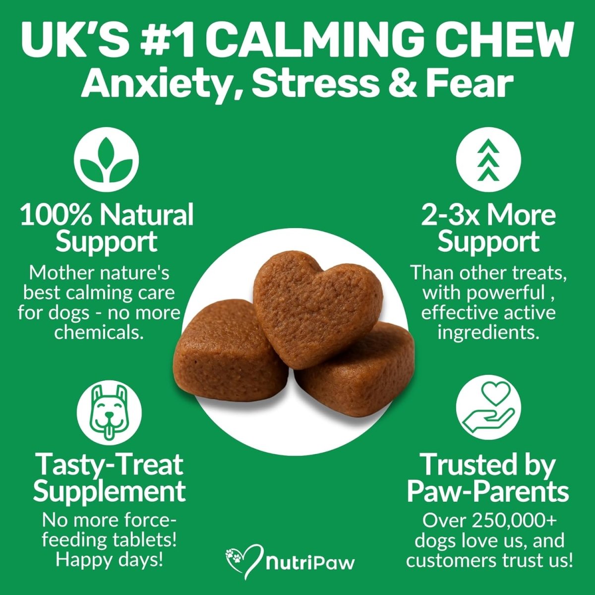 NutriPaw Calming Treats for Dogs | Natural Anxiety & Stress Relief Chews fragrance
