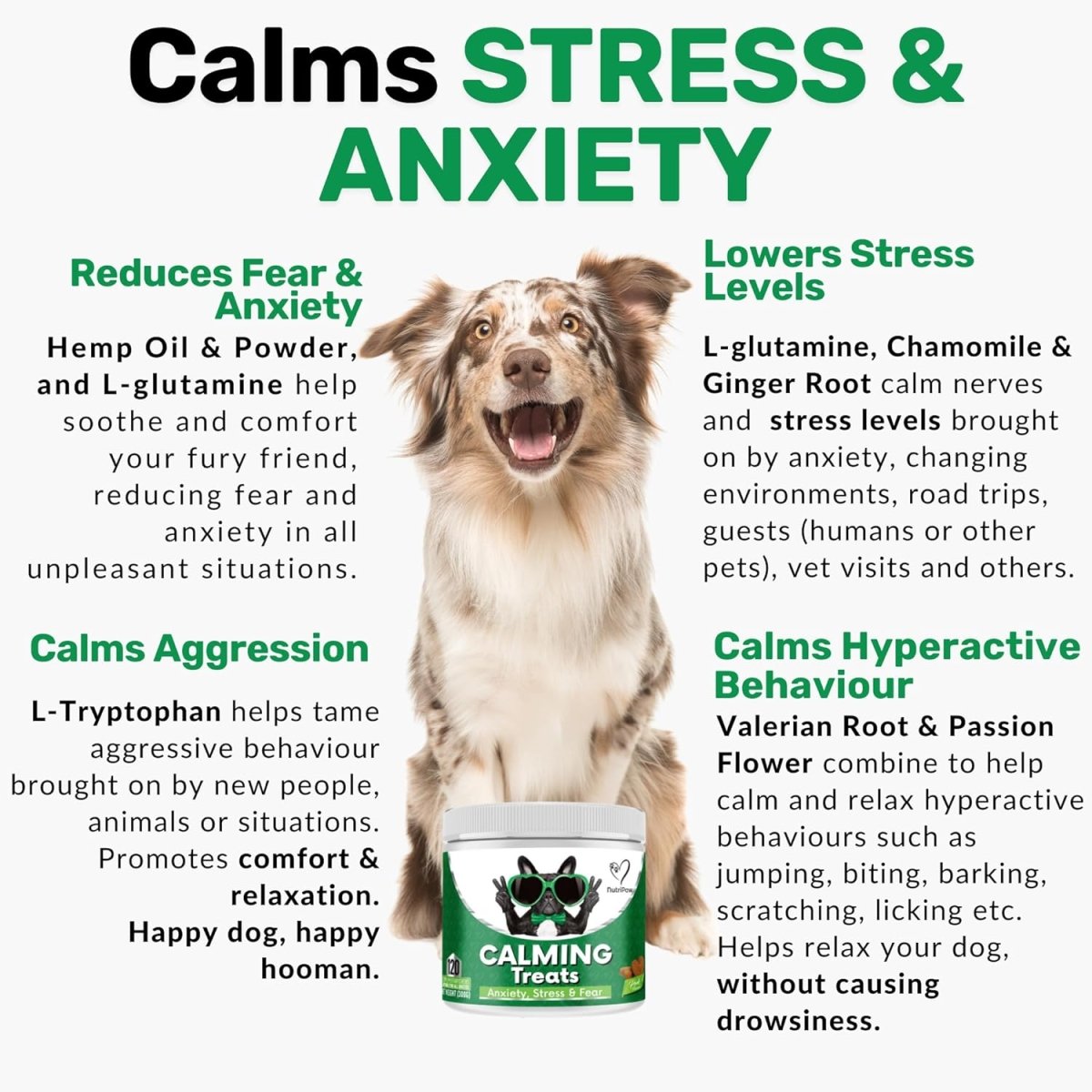 NutriPaw Calming Treats for Dogs | Natural Anxiety & Stress Relief Chews fragrance
