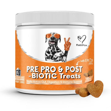NutriPaw Pre, Pro and Postbiotic Supplement Treats For Dogs 120 Pack 300g fragrance