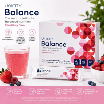 Unicity Balance Mixed Berry Drink Mix 30 Stick Packs | Daily Nutritional Drink Mix fragrance