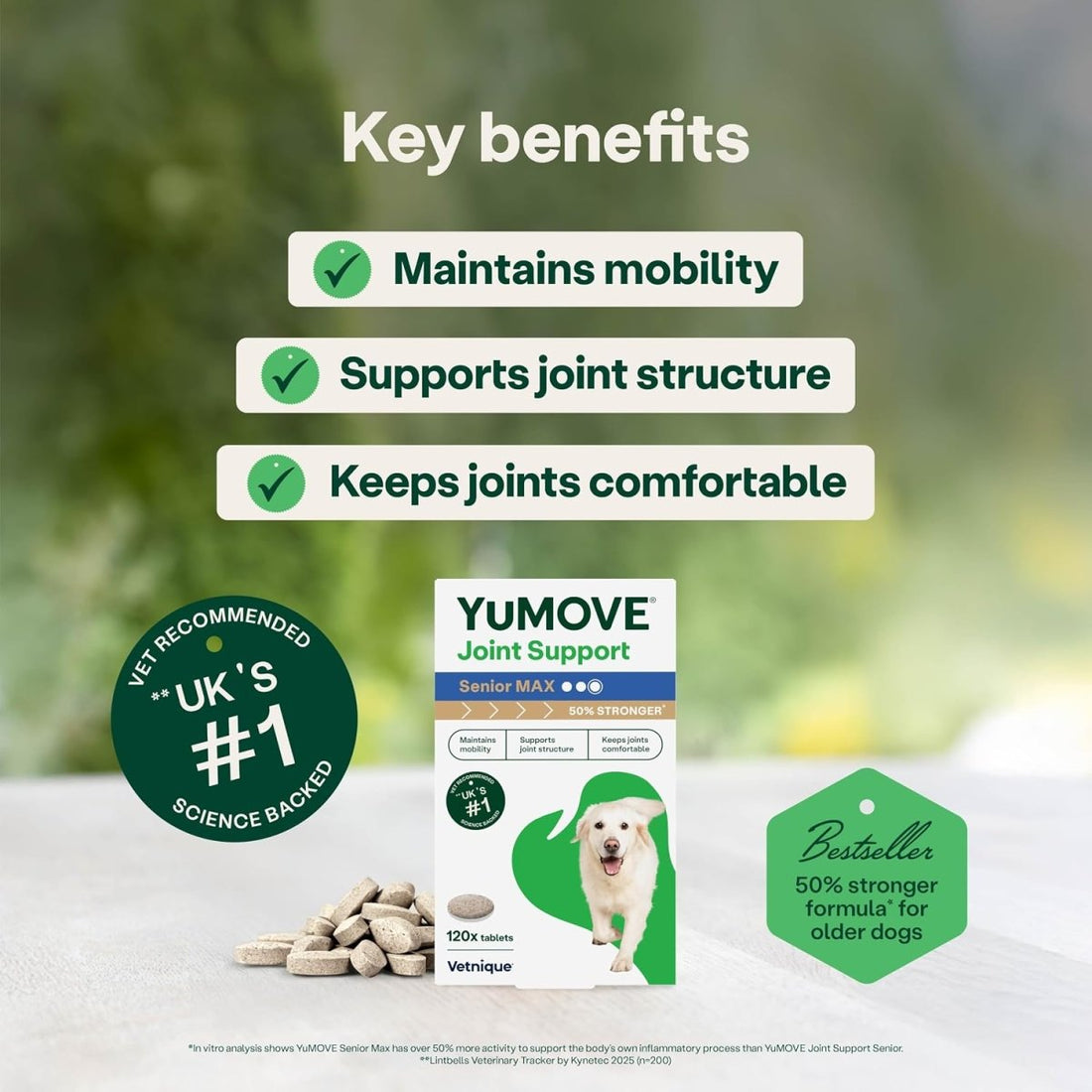 YuMOVE Senior Maximum Strength Joint Supplement 120 Tablets | Advanced Hip & Joint Support fragrance